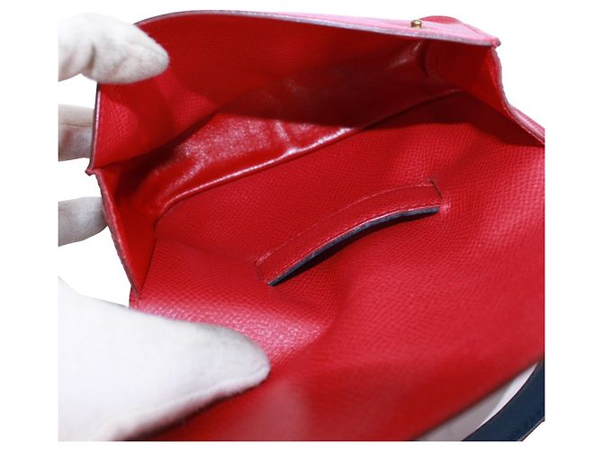 Borsa a vita in pelle Courchevel di Hermès Rosso Blu - vista 9