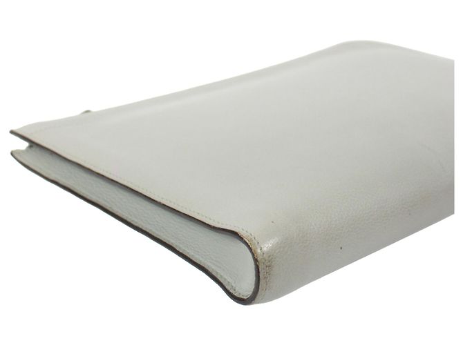 Clutch in pelle grigia Hermès per documenti Marrone - vista 6