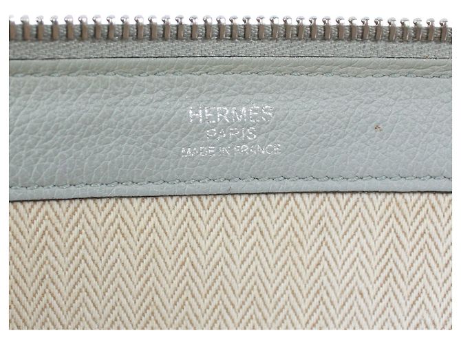 Clutch in pelle grigia Hermès per documenti Marrone - vista 8