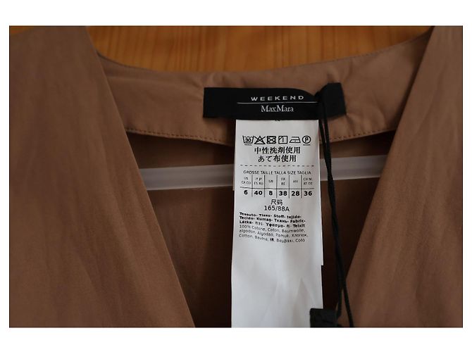 Vestido Weekend Max Mara Blasone de algodón camel Camello - vista 6