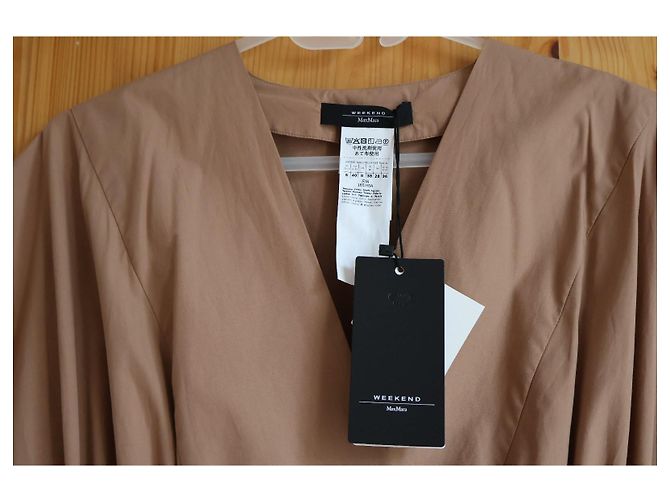 Vestido Weekend Max Mara Blasone de algodón camel Camello - vista 7