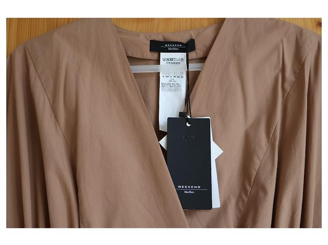 Vestido Weekend Max Mara Blasone de algodón camel Camello - vista 8
