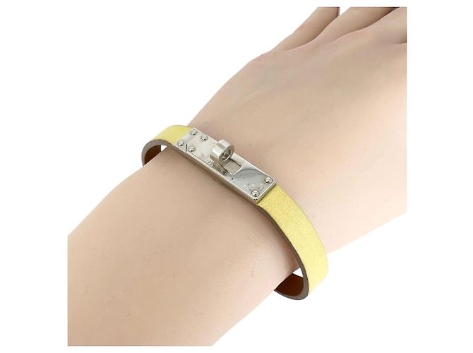 Bracciale Micro Kelly di Hermès in pelle gialla Giallo - Ansicht 8