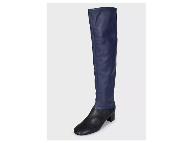 Céline NWB Celine Blue & Black Leather Boots - Size 39.5 Pre-owned - view 3