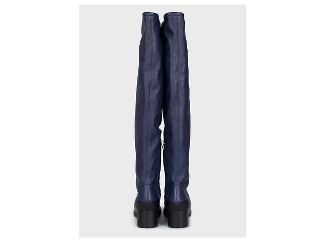 Céline NWB Celine Blue & Black Leather Boots - Size 39.5 Pre-owned - view 4