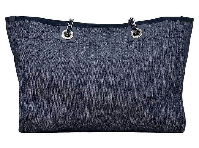 Chanel Deauville große Denim-Canvas-Tasche gebraucht - Ansicht 2