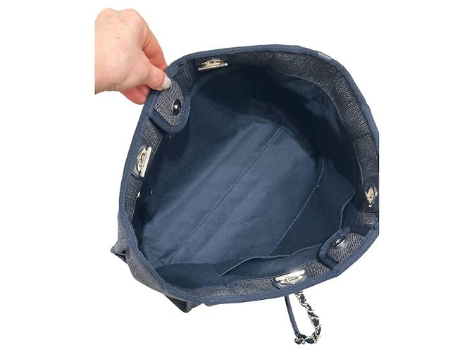 Chanel Deauville große Denim-Canvas-Tasche gebraucht - Ansicht 3
