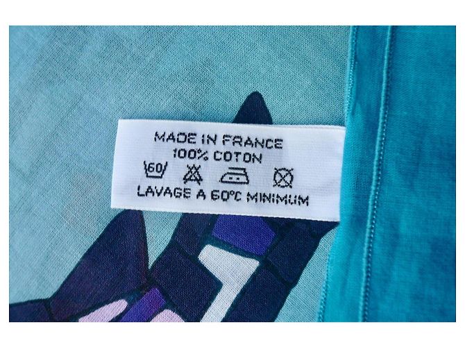 Hermès HERMES Pareo Peces Algodón BUEN ESTADO Azul - vista 7