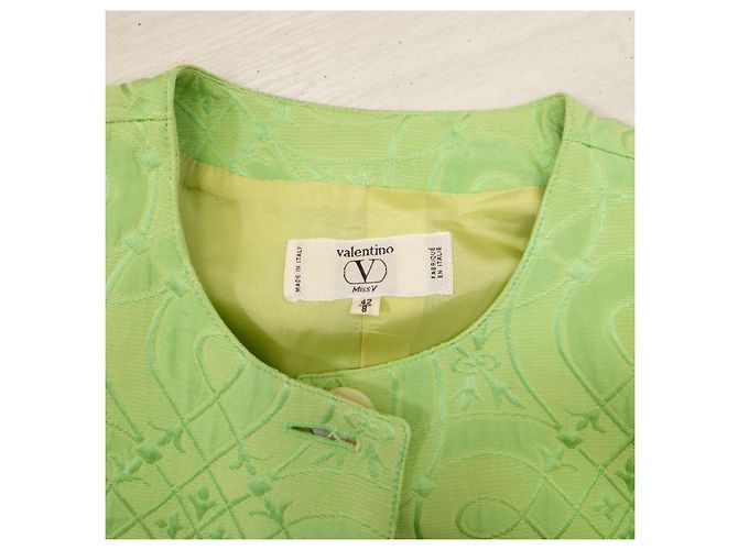 Valentino Garavani Conjunto Valentino verde claro com saia e jaqueta curta - vista 5