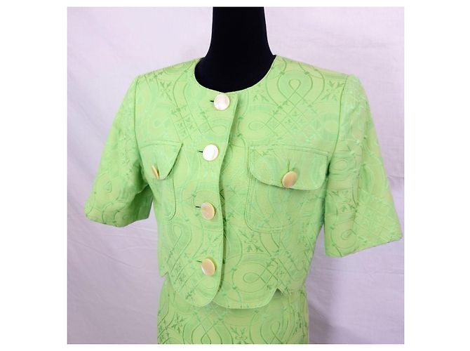 Valentino Garavani Conjunto Valentino verde claro com saia e jaqueta curta - vista 7
