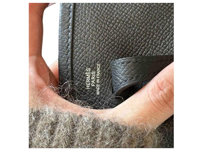 Hermès Mini Evelyne 16 - Pelle Clémence Nera | Hardware in Palladio Nero - vista 15