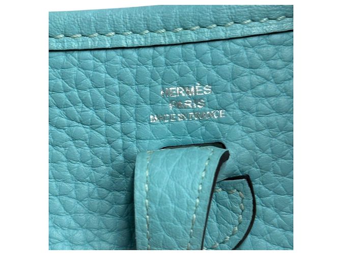 Hermès Mini Evelyne Clemence Nuovo Blu Jeans - vista 11