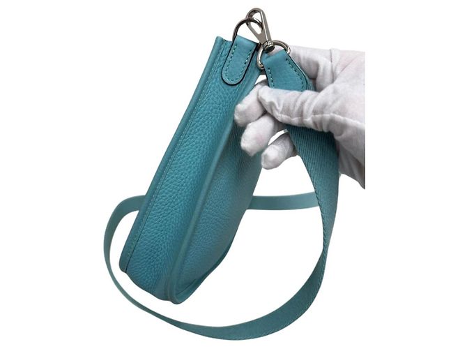Hermès Mini Evelyne Clemence Nuovo Blu Jeans - vista 13