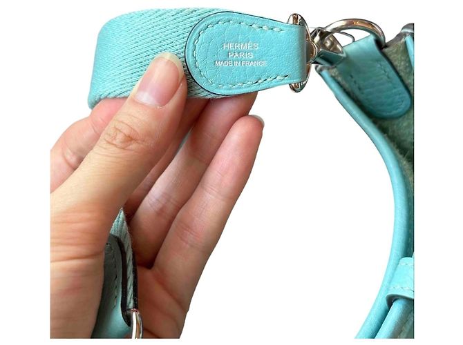Hermès Mini Evelyne Clemence Nuovo Blu Jeans - vista 18