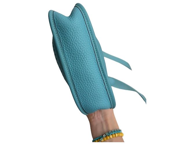 Hermès Mini Evelyne Clemence Nuovo Blu Jeans - vista 3