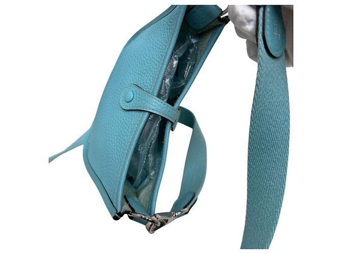 Hermès Mini Evelyne Clemence Nuovo Blu Jeans - vista 4
