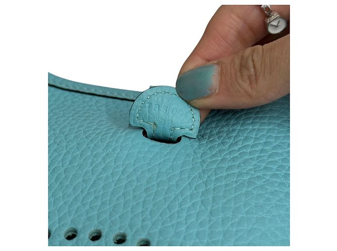 Hermès Mini Evelyne Clemence Nuovo Blu Jeans - vista 6
