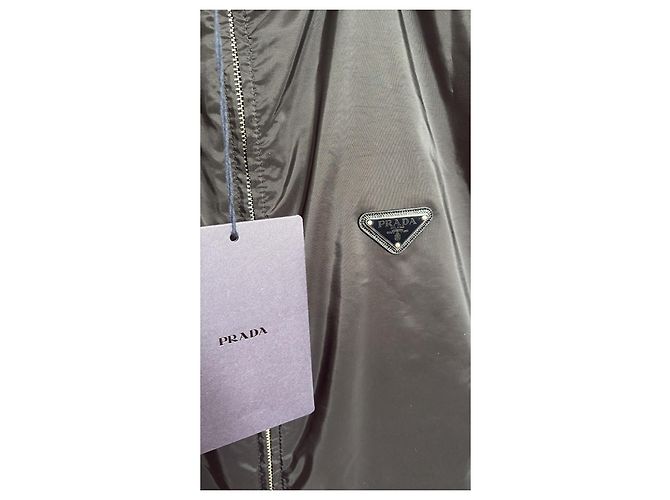 Wendbare Prada-Jacke/Blouson aus schwarzem Nylon Grau - Ansicht 2