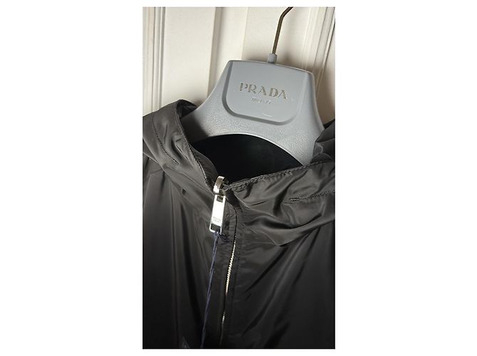 Wendbare Prada-Jacke/Blouson aus schwarzem Nylon Grau - Ansicht 5