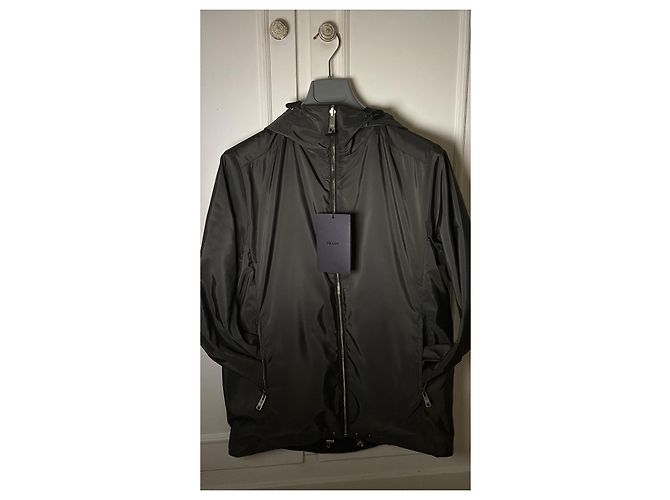 Wendbare Prada-Jacke/Blouson aus schwarzem Nylon Grau - Ansicht 6