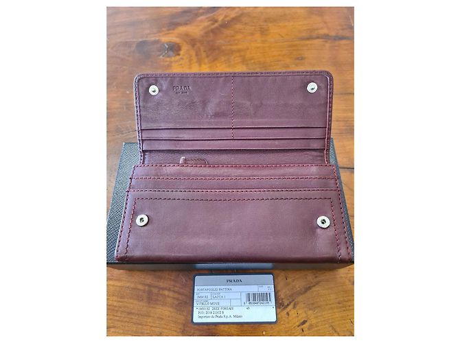 Cartera Prada de cuero burdeos - vista 2