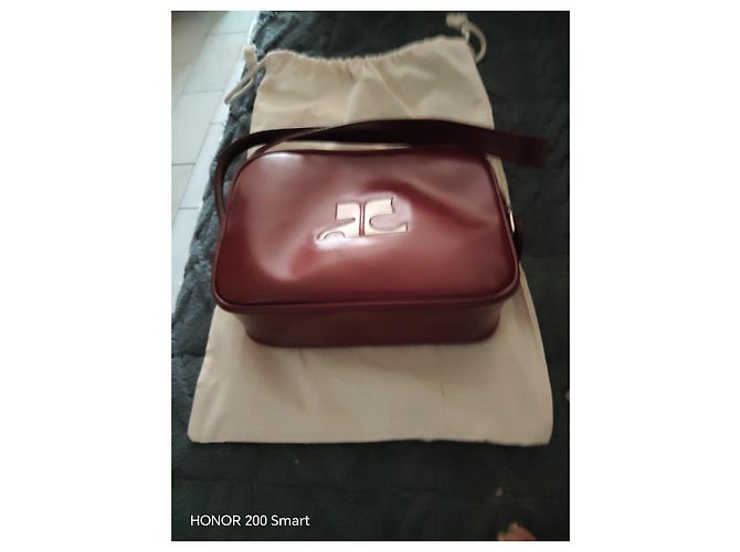 Courreges Borsa a spalla in pelle bordeaux di Courrèges Bordò - vista 7
