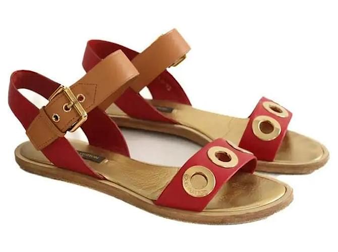 Louis Vuitton Sandali rossi Rosso - vista 3