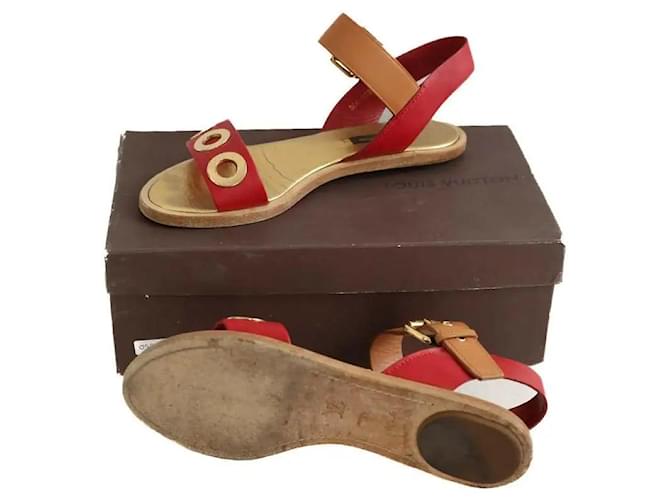 Louis Vuitton Sandali rossi Rosso - vista 6