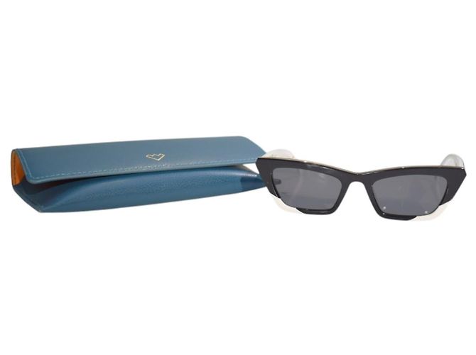 Autre Marque Gafas de sol estrechas estilo gato Y2K Oscar x Frank FAE Negro Blanco Marco Angular Multicolor - vista 11