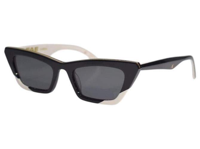 Autre Marque Gafas de sol estrechas estilo gato Y2K Oscar x Frank FAE Negro Blanco Marco Angular Multicolor - vista 2