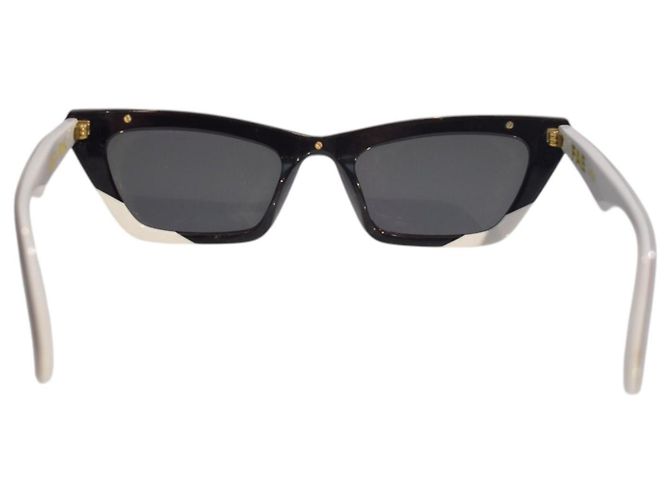 Autre Marque Gafas de sol estrechas estilo gato Y2K Oscar x Frank FAE Negro Blanco Marco Angular Multicolor - vista 3