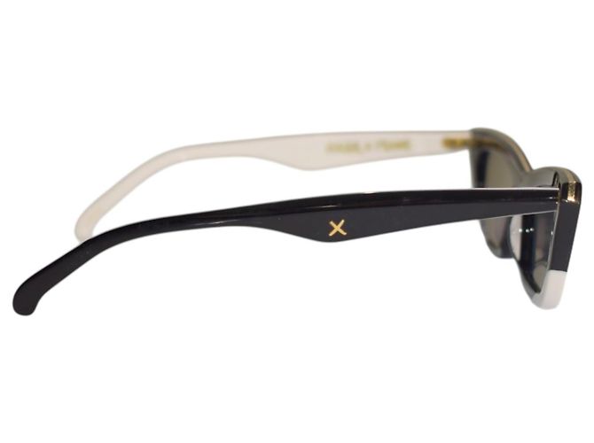 Autre Marque Gafas de sol estrechas estilo gato Y2K Oscar x Frank FAE Negro Blanco Marco Angular Multicolor - vista 4