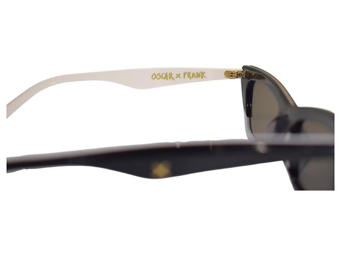 Autre Marque Gafas de sol estrechas estilo gato Y2K Oscar x Frank FAE Negro Blanco Marco Angular Multicolor - vista 5