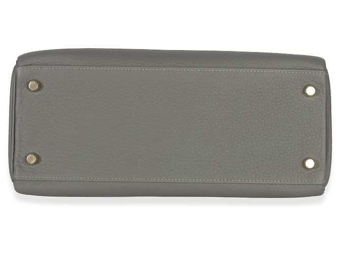 Hermès Gris Meyer Clemence Retourne Kelly 28 GHW Marrone - vista 6