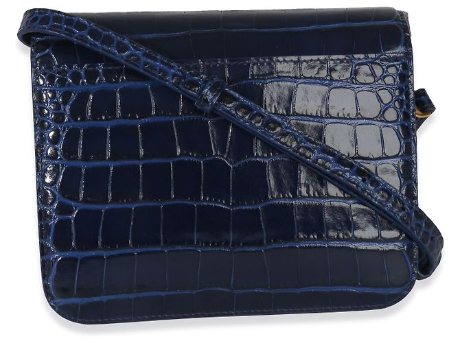 Borsa a Spalla Piccola B. Navy Croc di Balenciaga Blu - vista 2