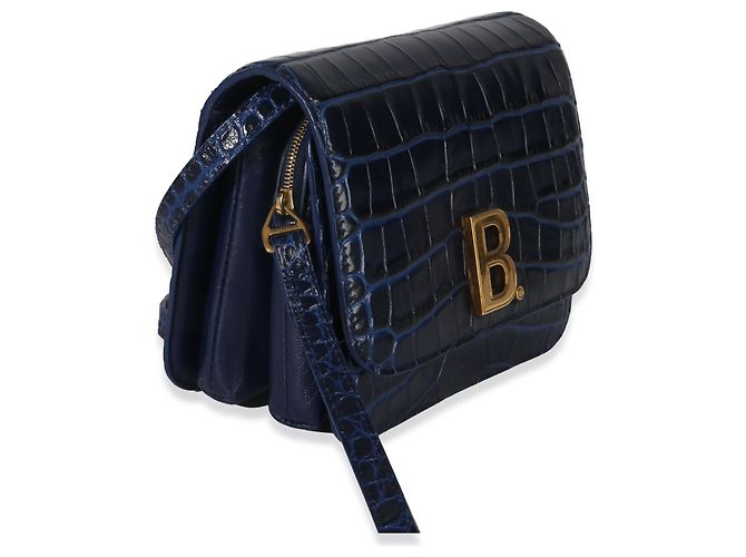 Borsa a Spalla Piccola B. Navy Croc di Balenciaga Blu - vista 4