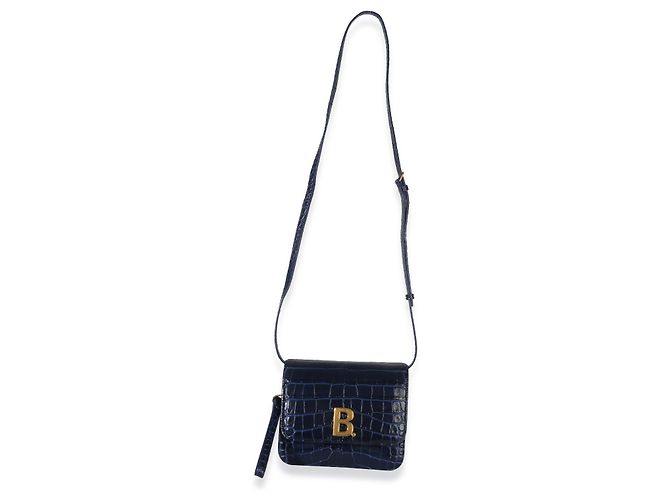 Borsa a Spalla Piccola B. Navy Croc di Balenciaga Blu - vista 5