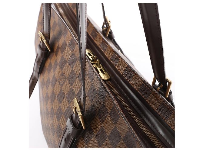 Borsa a Spalla Louis Vuitton Chelsea Damier Ebene in Marrone N51119 Rosso - vista 11