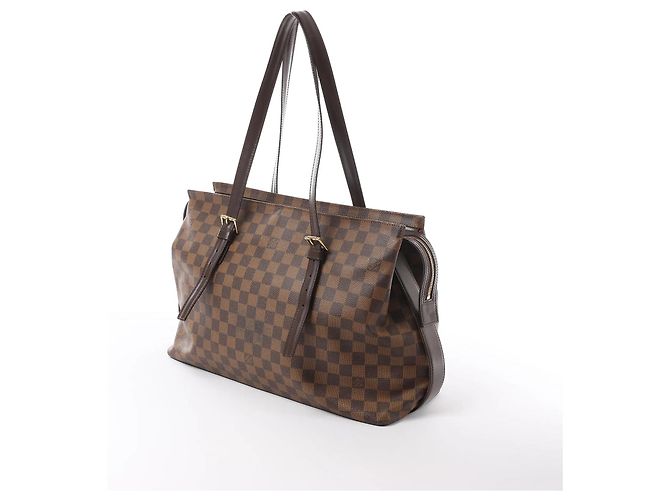 Borsa a Spalla Louis Vuitton Chelsea Damier Ebene in Marrone N51119 Rosso - vista 2
