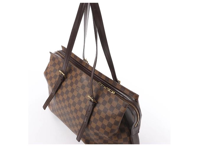 Borsa a Spalla Louis Vuitton Chelsea Damier Ebene in Marrone N51119 Rosso - vista 3