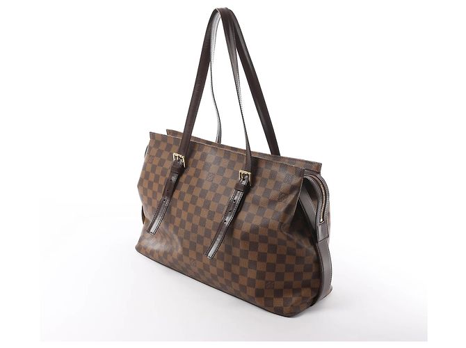 Borsa a Spalla Louis Vuitton Chelsea Damier Ebene in Marrone N51119 Rosso - vista 4