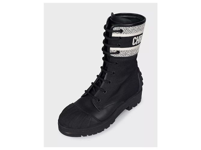 Christian Dior D-Major Black Leather Boots - Size 38.5 Pre-owned - view 3