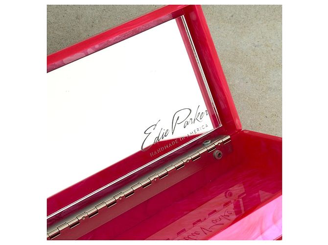Autre Marque Clutch Edie Parker in acrilico rosa marmorizzato - vista 11