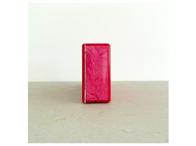 Autre Marque Clutch Edie Parker in acrilico rosa marmorizzato - vista 6