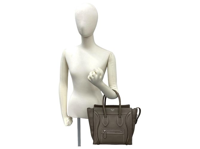 Céline CELINE Luggage Micro Shopper Lederhandtasche Braun Beige - Ansicht 2