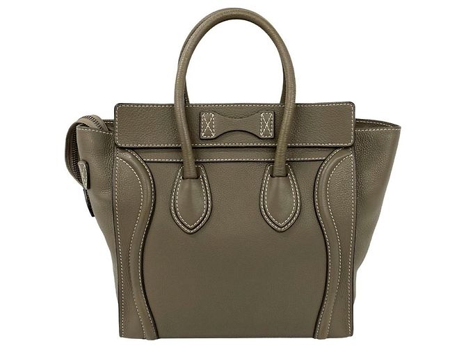 Céline CELINE Luggage Micro Shopper Lederhandtasche Braun Beige - Ansicht 3