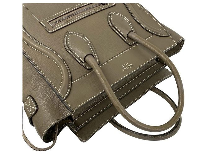 Céline CELINE Luggage Micro Shopper Lederhandtasche Braun Beige - Ansicht 4