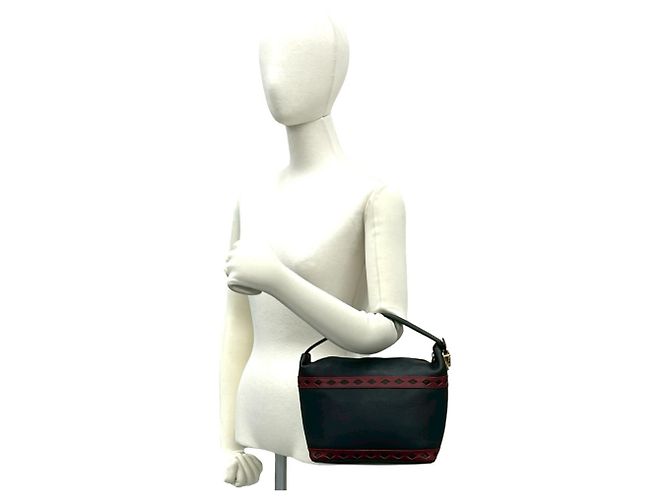 Borsa in pelle nera e rossa Yves Saint Laurent Nero Rosso - vista 2