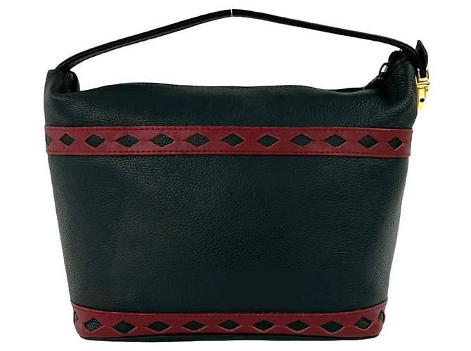 Borsa in pelle nera e rossa Yves Saint Laurent Nero Rosso - vista 3