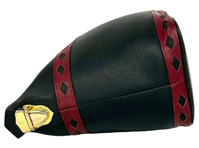 Borsa in pelle nera e rossa Yves Saint Laurent Nero Rosso - vista 5